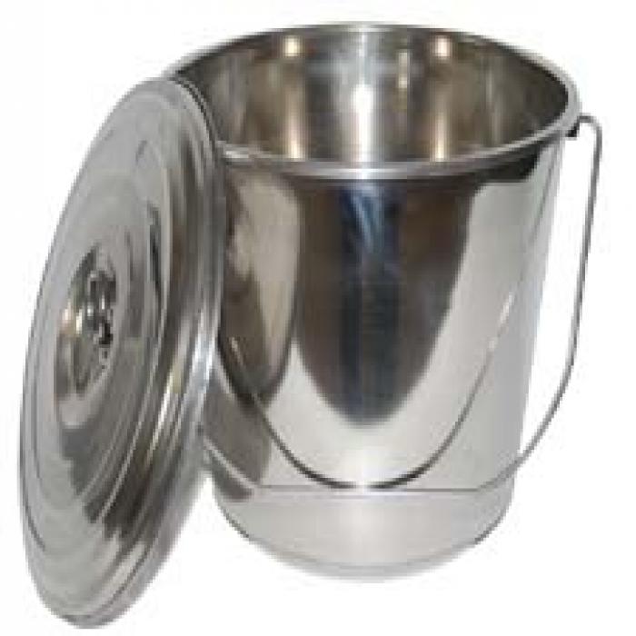 Bucket with Cover - Stainless Steel